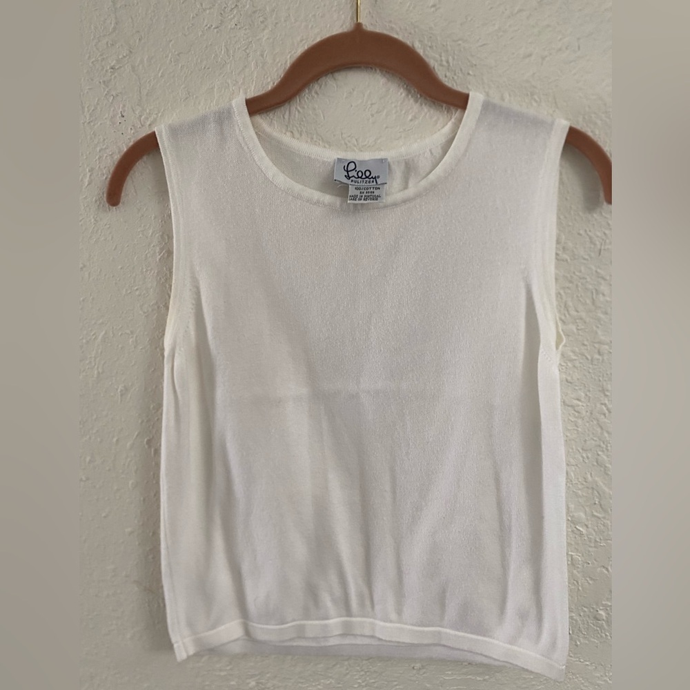 Lilly Pulitzer White & Pink Sleeveless Sweater Tops BUNDLE